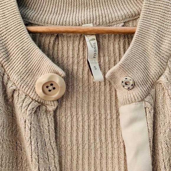 Fossil Cream Duster Sweater Size Small - Picture 5 of 6